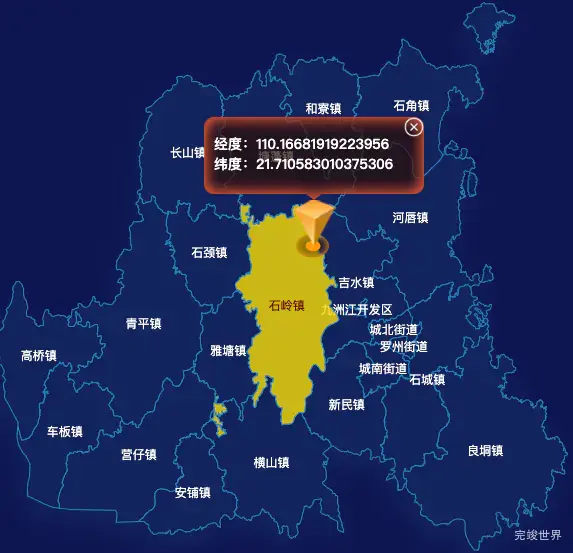 echarts湛江市廉江市geoJson地图点击地图获取经纬度